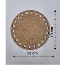 Mu Art Ahşap Ahşap 13X13 cm 1 Adet Tepsi Örgü Plakası Supla Delikli Altlık Tığ Taban Işi Sepet Tabanı