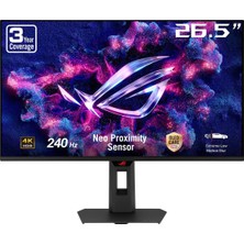 Asus Rog Strix OLED XG27UQDMS 26.5 Inç 240Hz 0.03MS 4K UHD Adaptive Sync Tandem Qd-Oled Pivot Gaming Monitör
