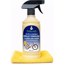 Bemy Ticaret Parfümlü Bisiklet Temizleyici & Hızlı Cila 500 ml + Mikrofiber Bez | Organik Kir Giderici, Parlak Yüzey | Bike Cleaner & Polish