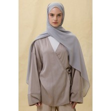 Gri Fenza Scarf Paris Ipeği Şal