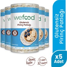 Wefood Glutensiz Pirinç Patlağı 100 gr 5'li Deniz Tuzlu Atıştırmalık Sağlıklı Seçenek