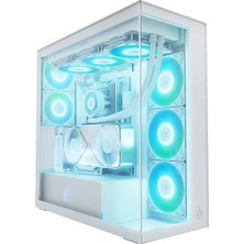 Arctic Arctıc Xtender Vert.gpu White Tinted Glass ACPCC00017A  E-Atx  Rgb Mirror Tempered Glass 5 Fan Beyaz Gaming Kasa