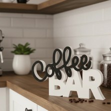 Yuflin Design Coffee Bar Yazılı Dekoratif Biblo – Kahve Köşesi Aksesuarı, Modern Ev & Ofis Kahve Dekoru