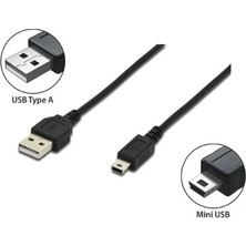 USB 2.0 Bağlantı Kablosu, USB A Erkek - USB Mini B (5 Pin) Erkek
