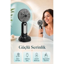 Saravita USB Şarjlı Mini El Fanı Taşınabilir Masaüstü Sessiz Vantilatör Güçlü Serinlik