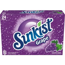 Sunkist Grape Soda Pop Içecek Gazoz 24 Adet