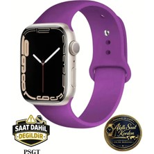 PSGT Apple Watch Uyumlu Seri: 1/2/3/4/5/6/se/7/8/9 (38-40-41MM) ve Seri 10-11 (42MM) Silikon Kordon A++