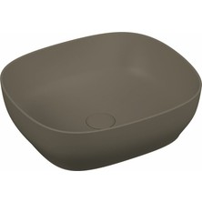 VitrA Outline 5994B450-0016 Kare Çanak Lavabo, 48 cm Armatür Deliksiz Mat Vizon