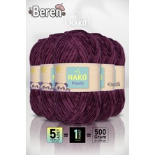 Nako Panda - 3098 Vişne Çürüğü - 5'li Paket - 100GR/120M - Kadife El Örgü Ipi - Amigurumi Punch Ipi