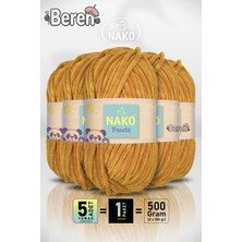 Nako Panda - 3086 Hardal - 5'li Paket - 100GR/120M - Kadife El Örgü Ipi - Amigurumi Punch Ipi