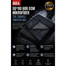 Bgea Premium Oto Kurulama Bezi- 50X80 cm 600 Gsm Mikrofiber Tek Taraflı Twisted Bez