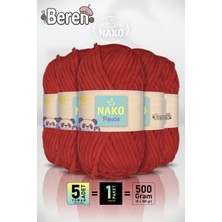 Nako Panda - 3108 Alev Kırmızı - 5'li Paket - 100GR/120M - Kadife El Örgü Ipi - Amigurumi Punch Ipi