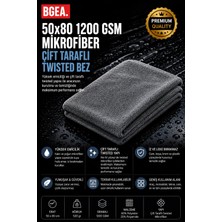 Bgea Premium Oto Kurulama Bezi- 50X80 cm 1200 Gsm Mikrofiber Çift Taraflı Twisted Bez