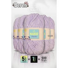 Nako Panda - 3103 Menekşe - 5'li Paket - 100GR/120M - Kadife El Örgü Ipi - Amigurumi Punch Ipi