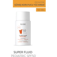 Babe Laboratorios Super Fluid Pediatric SPF50+ Sunscreen 50ml - Bebek ve Çocuklar İçin Nemlendiricili Yüz Güneş Kremi