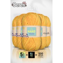 Nako Panda - 3116 Koyu Sarı - 5'li Paket - 100GR/120M - Kadife El Örgü Ipi - Amigurumi Punch Ipi