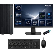 Expertcenter P500MV Intel Core 5 210H 48 GB Ddr5 512 GB SSD Nvidia GT730 Windows 11 Pro Masaüstü Bilgisayar + 27 Inç Asus Monitör Hazır Pc Seti P500C523GT730RNP21