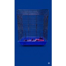 Sencer Kafes 400 Çift Kapılı Boyalı 38X26X48CM Düz Tavan Mavi
