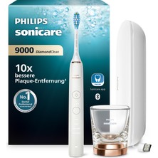 Philips Sonicare Diamondclean 9000 Elektrikli Diş Fırçası, Uygulamalı Sonik Diş Fırçası, 4 Fırçalama Modu, 3 Yoğunluk Seviyesi, Şarj Camı ve USB Seyahat Çantası, Pembe Altın, Model HX9911/94