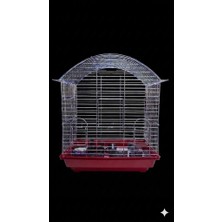 Sencer Kafes 400 Çift Kapılı Krom 38X26X48CM Bombeli Tavan Kırmızı