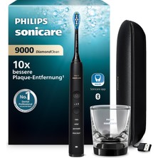 Philips Sonicare Diamondclean 9000 Elektrikli Diş Fırçası, Uygulamalı Sonik Diş Fırçası, Basınç Sensörü, 4 Fırçalama Modu, 3 Yoğunluk Seviyesi, Şarj Camı ve USB Seyahat Çantası, Siyah, Model HX9911/09