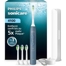 Philips Sonicare Series 4100 Elektrikli Diş Fırçası Basınç Sensörlü Sonic Diş Fırçası, 4 Fırçalama Ayarı, Easystart, Smartimer, 21 Günlük Çalışma Süresi, Seyahat Çantası, Koyu Mavi, HX4046/48, [yeni]