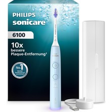 Philips Sonicare 6100 Elektrikli Diş Fırçası, 2 Fırçalama Modu 3 Yoğunluk Seviyesine, Basınç Kontrolüne Sahip Sonik Diş Fırçası, Easystart, Smartimer, Brushpacer, Açık Mavi, Model HX7406/02
