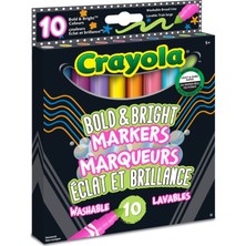 Crayola Bold & Bright Geniş Uçlu Keçeli Kalemler, 10 Adet