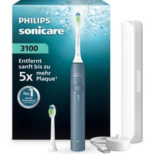 Philips Sonicare Series 3100 Elektrikli Diş Fırçası Basınç Sensörlü Sonic Diş Fırçası, 3 Yoğunluk Seviyesi, Easystart, Smartimer, 14 Günlük Çalışma Süresi, Seyahat Çantası,koyu Mavi, HX4034/24, [yeni]