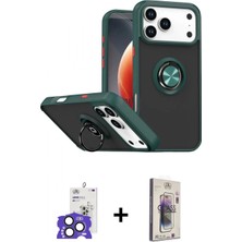 Pileli Store Pilelistore™ iPhone 17 Pro Max Kılıf Yörünge Çizgi - Siyah Bilvis 3D Cam Ekran Koruyucu + Bilvis Titan Kamera Lens - Nlgy
