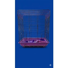 Sencer Kafes 400 Çift Kapılı Boyalı 38X26X48CM Düz Tavan Mor