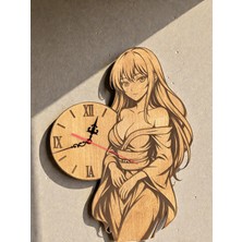 Ozzy Land Ozzyland Anime Kız Figürlü Özel Tasarım Ahşap Duvar Saati 38 Cm, Sessiz Mekanizma, Dekoratif Saat