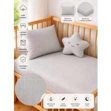 Ozz Baby  Anne Yanı ; Park Beşik %100 Pamuk Cotton ,  Çocuk & Bebek ; Çarşaf (70x120x16cm)1 Adet Fermuarlı Yastık Kılıfı (35x45)