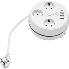 EBG Elektronik 3'lü 1.5 Metre Kablolu 3 USB + Type-C Girişli Akım Korumalı Grup Priz