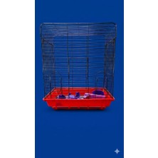 Sencer Kafes 400 Çift Kapılı Boyalı 38X26X48CM Düz Tavan Kırmızı