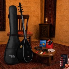 Yonka B-145K Kısa Sap Ceviz Ağacı Siyah İnci Kaliteli Gürgen Sap Saz Bağlama Seti