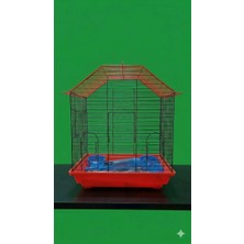 Sencer Kafes 400 Çift Kapılı Boyalı 38X26X48CM Üç Parçalı Tavan Kırmızı