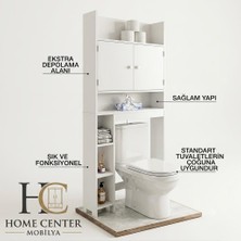 Home Center Mobilya Leona Klozet Üstü Banyo Dolabı - Çok Amaçlı Dolap - Beyaz