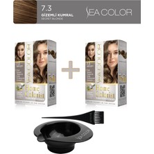 Sea Color  2'li Paket Home Colorist Set Saç Boyası 7.3 G Kumral, Boya Tası ve Fırça Hediye!
