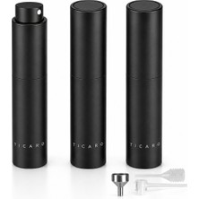 Ticaro Parfüm Şişesi 10 ml 3'lü Set Cep Parfüm Şişesi Doldurulabilir Parfüm Doldurma Şişesi Seyahat Boy Parfüm Şişesi Doldurma Aparatları Dahil Siyah Parfümşişesi, 3