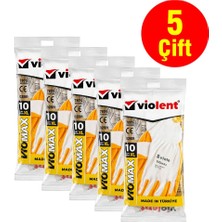 Violent Viomax Nitril Örme Eldiven Sarı Beyaz No:10 2501