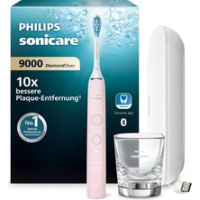 Philips Sonicare Diamondclean 9000 Elektrikli Diş Fırçası, Uygulamalı Sonic Diş Fırçası, Basınç Kontrolü, 4 Fırçalama Modu, 3 Yoğunluk Seviyesi, Şarj ve USB Taşıma Çantası, Pembe, Model HX9911/29