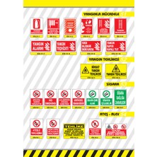 Starline Pvc 0,50 mm  Akaryakıt Deposu Ateşle Yaklaşma  Ikaz Levhası  - (2 Adet)