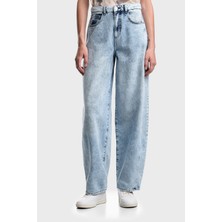 Emporio Armani Relaxed Fit Yüksek Bel Geniş Paça Jeans Bayan Kot Pantolon EW004409 AF21085 MB003