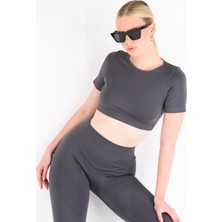 Sahira Core Seamless Crop Top Poliamid Dikişsiz Kadın Spor Ter Tutmaz Koku Yapmaz