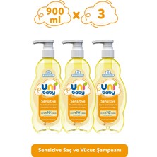 Uni Baby Sensitive Saç ve Vücut Şampuanı 900 ml 3'lü