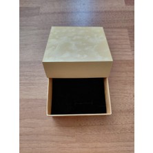 Lavante Butik 25 Adet Kullanıma Hazır Takı Kutusu Sarı Sedefli 8x8 En Boy- 3 cm Derinlik Süngerli Hediyelik Hazır Kutu