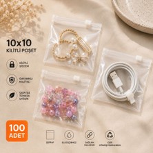 Bkb Ambalaj 10X10 Şeffaf Kilitli Poşet 100 Adet - 140 Mikron, Bpa Içermez