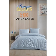 Loyal Home Baroque Mavi Çizgili Saten Çift Kişilik Nevresim Takımı