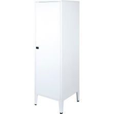 Lande Ziglat Serisi Kilitli Metal Home Office Dolabı Metal Kapaklı Beyaz (RAL 9003) 450x1390x450 mm